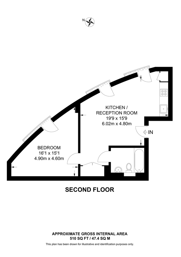 Wohnung in London, Großbritannien, 47 m² - Foto 8