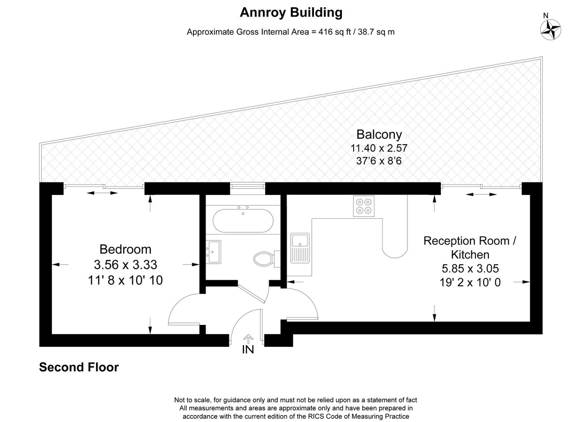 Wohnung in London, Großbritannien, 39 m² - Foto 9