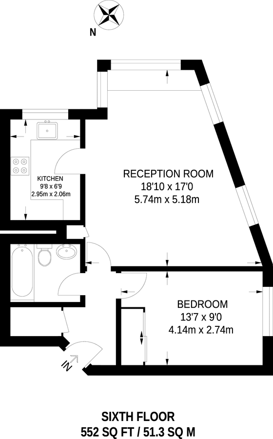 Wohnung in London, Großbritannien, 51 m² - Foto 13