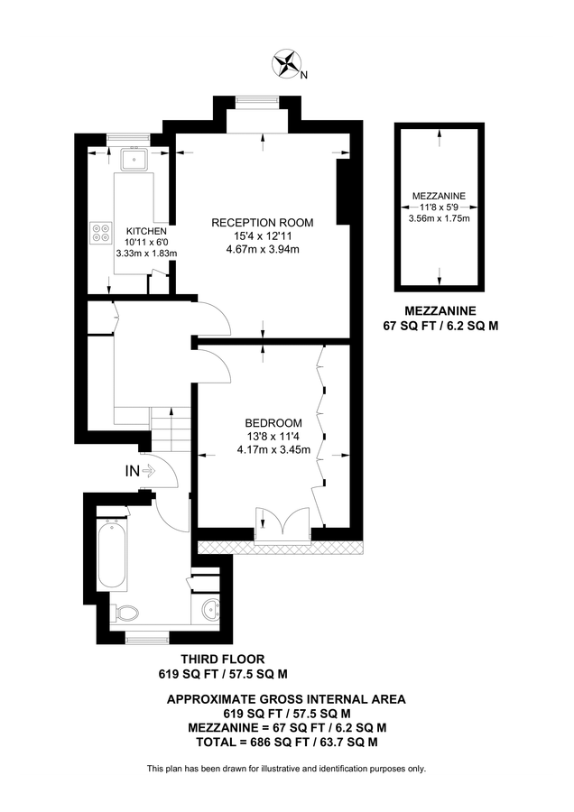 Wohnung in London, Großbritannien, 64 m² - Foto 13