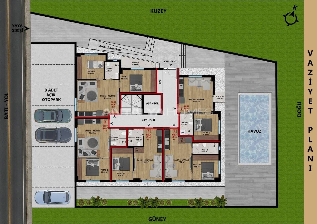 Attico a Antalya, Turchia, 85 m² - foto 14