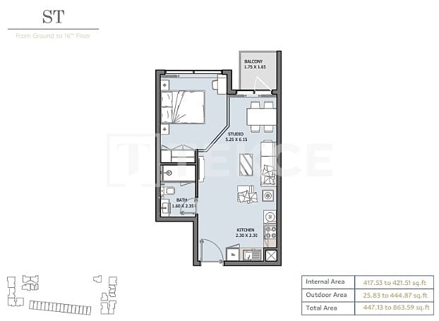 Apartamento Yas Island, EAU, 41 m² - imagen 8
