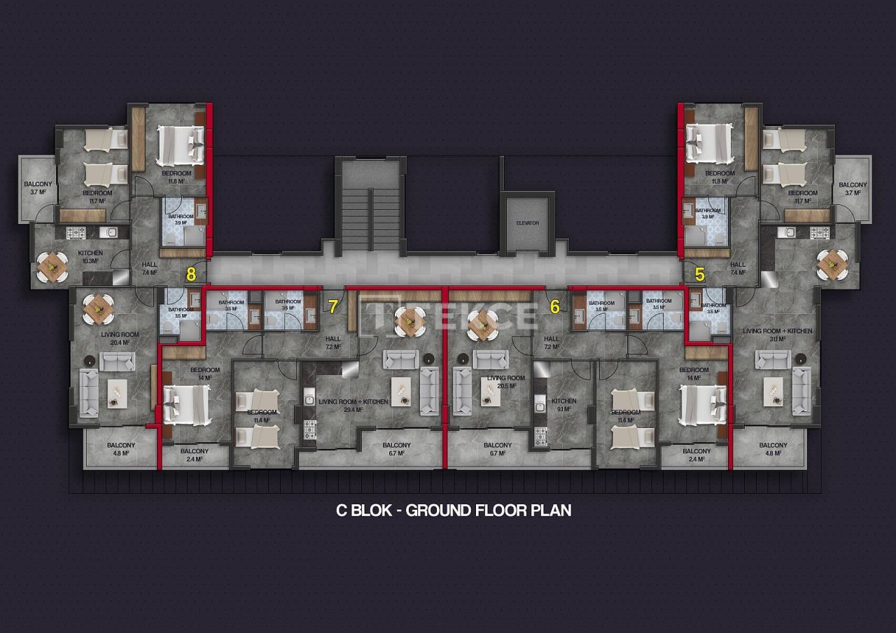 Apartment in Alanya, Türkei, 97 m² - Foto 17