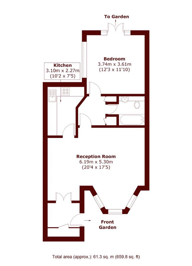 Wohnung in London, Großbritannien, 61 m² - Foto 7