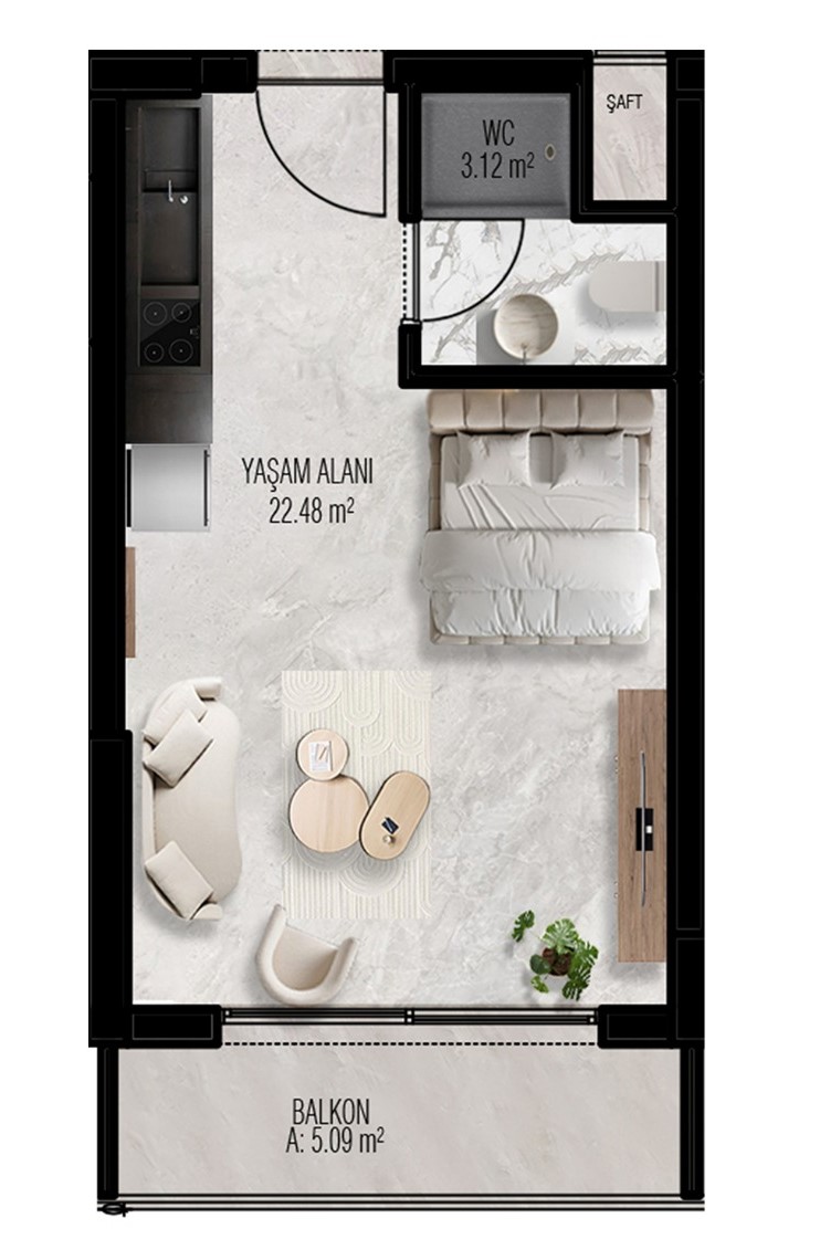 Piso en Gaziveran, Chipre, 31.59 m² - imagen 10