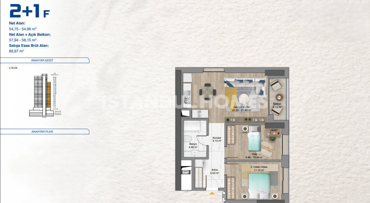 Apartment in Istanbul, Turkey, 76 m² - picture 15