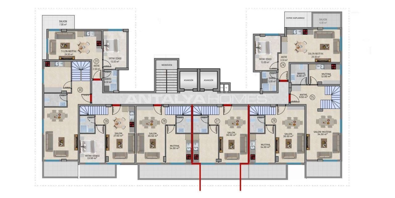 Apartment in Alanya, Turkey, 56 m² - picture 14