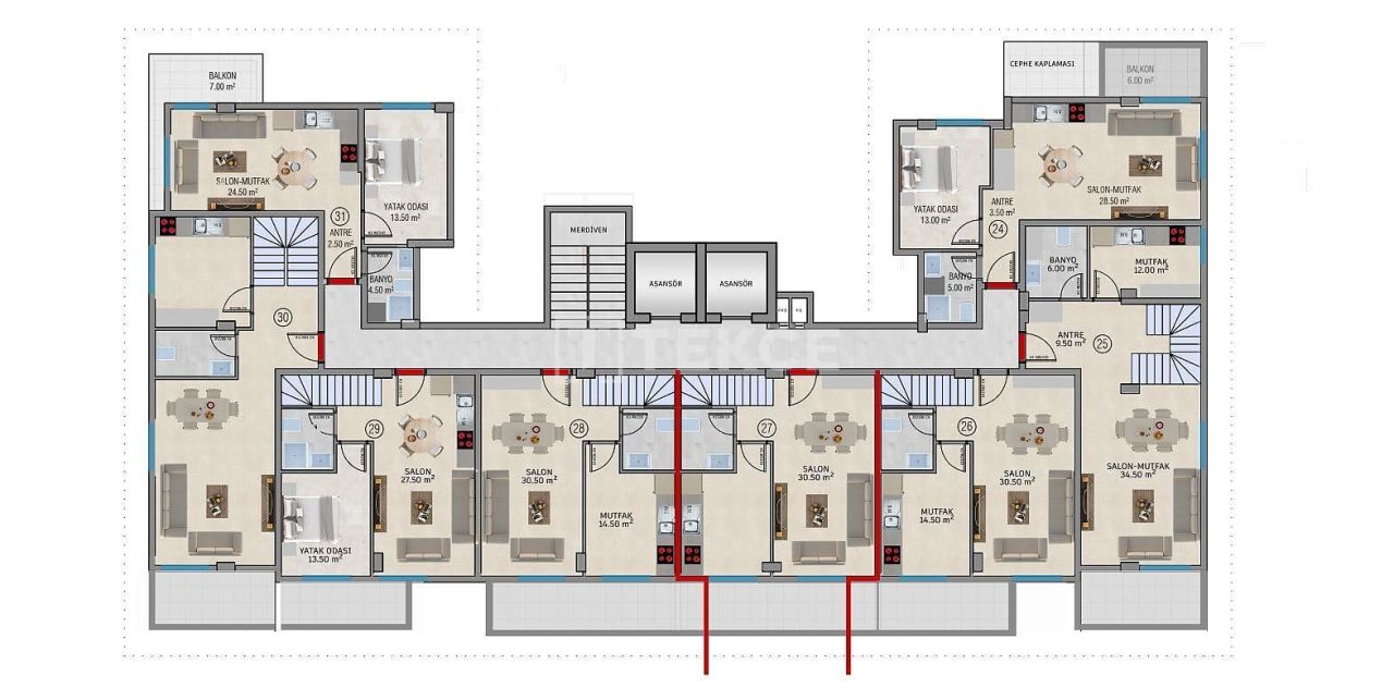 Appartamenti a Alanya, Turchia, 136 m² - foto 15