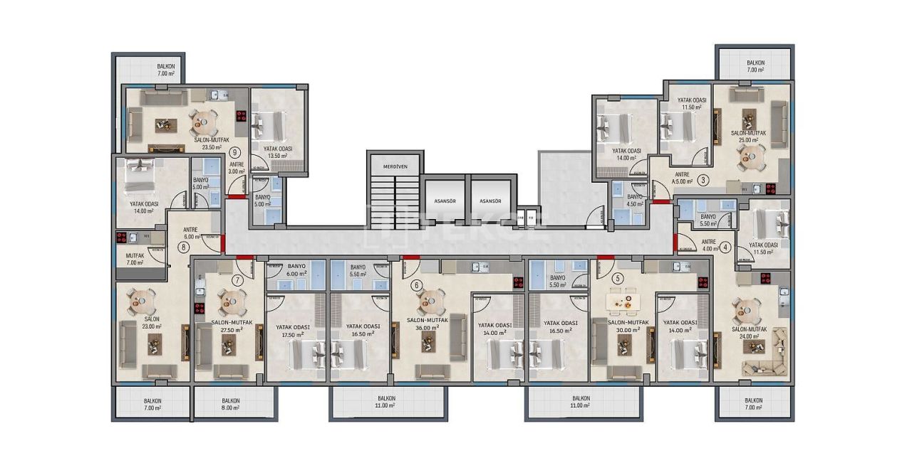 Appartamenti a Alanya, Turchia, 136 m² - foto 18