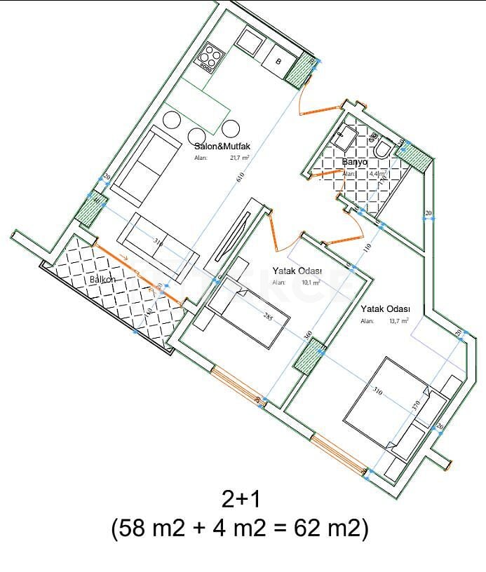 Appartamenti a Alanya, Turchia, 75 m² - foto 13