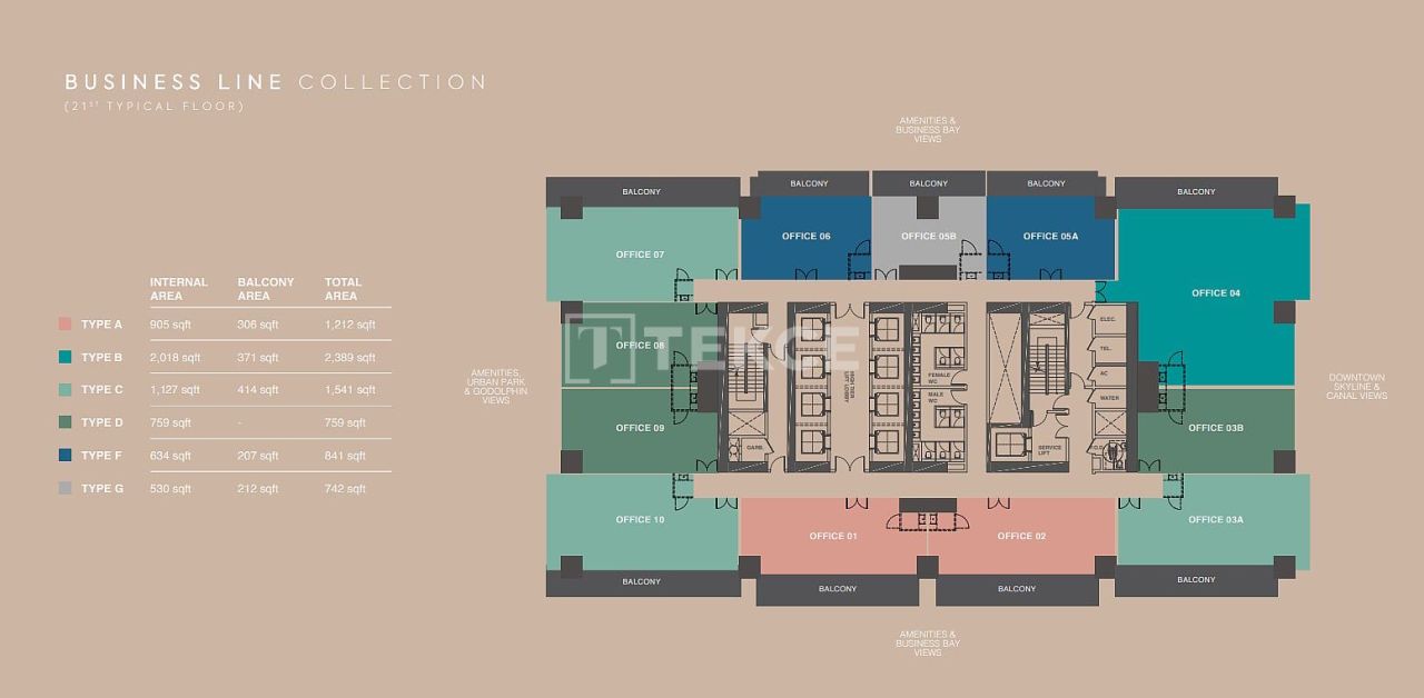 Ufficio Business Bay, EAU, 69 m² - foto 19