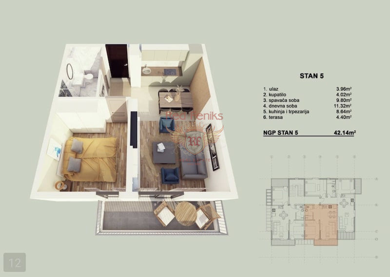 Appartamento a Kotor, Montenegro, 41 m² - foto 13