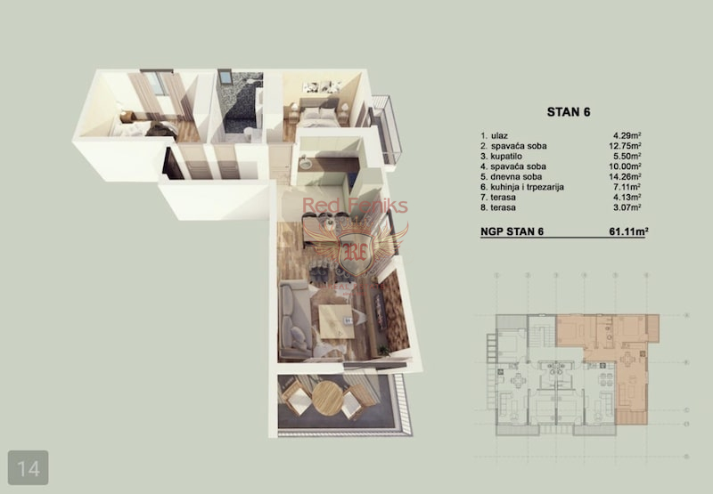 Appartamento a Kotor, Montenegro, 41 m² - foto 14