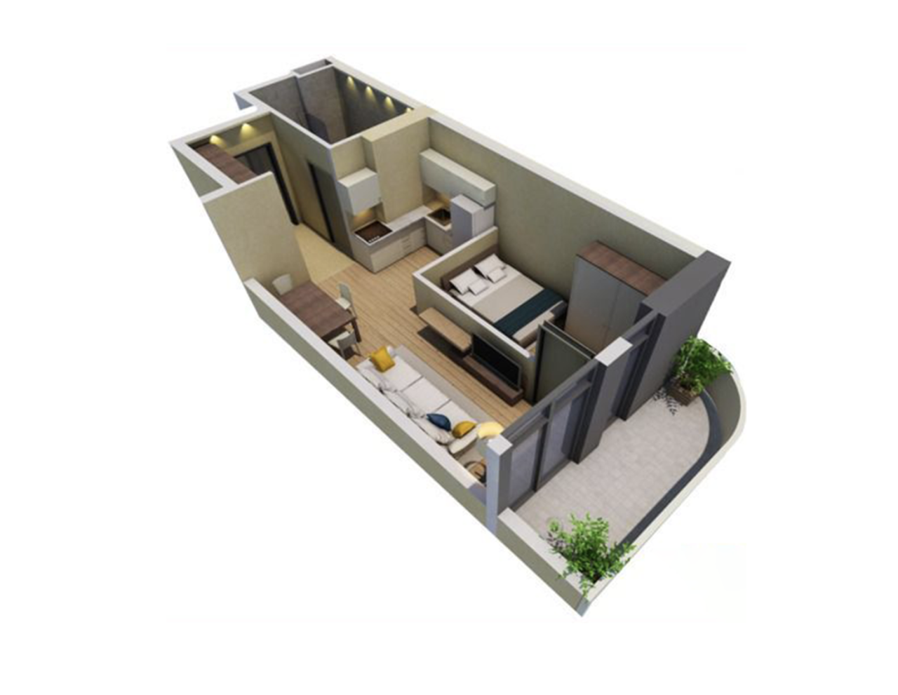 Wohnung in Batumi, Georgien, 43.7 m² - Foto 1