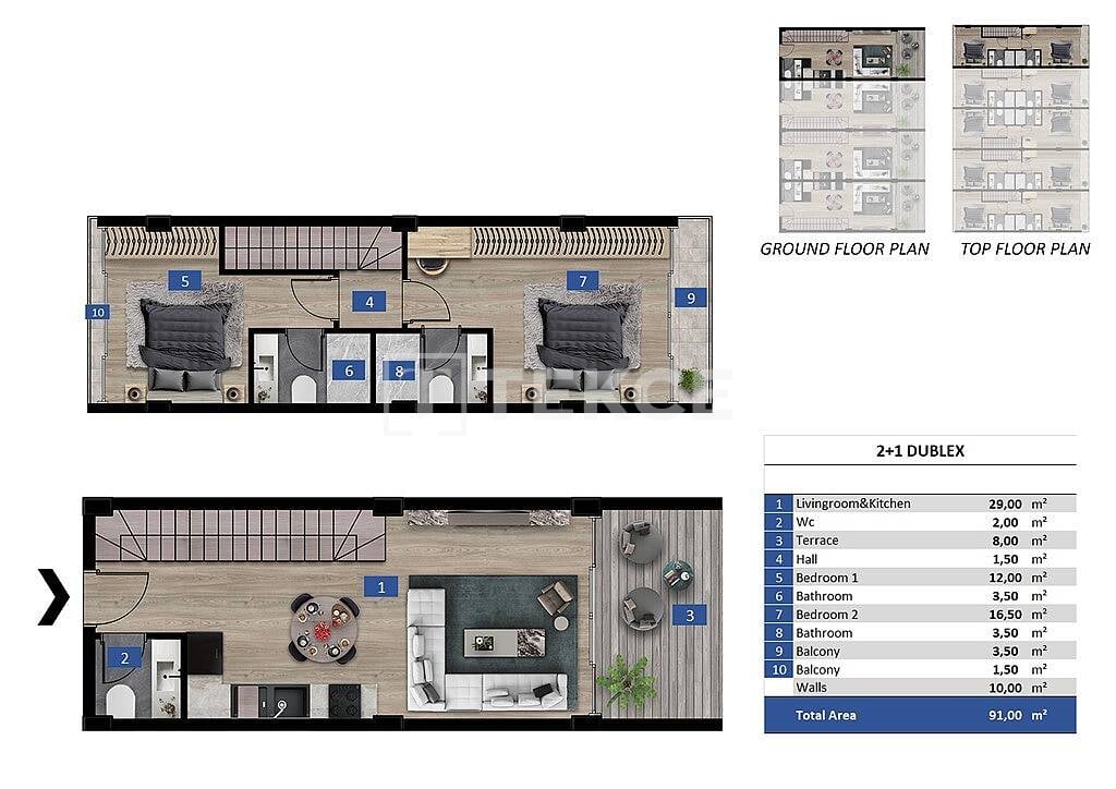 Penthouse à Alanya, Turquie, 115 m² - image 19