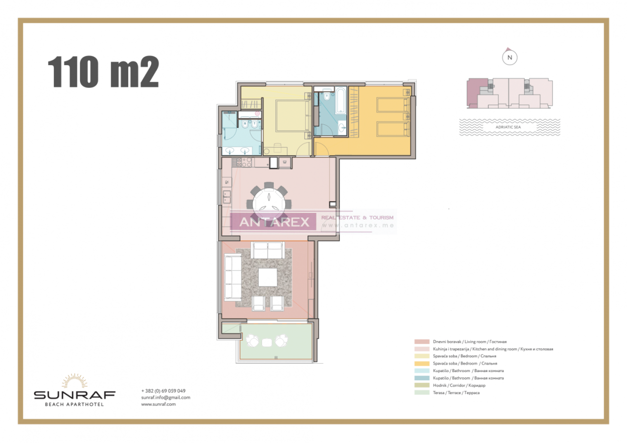 Apartment in Rafailovici, Montenegro, 107 m² - picture 13