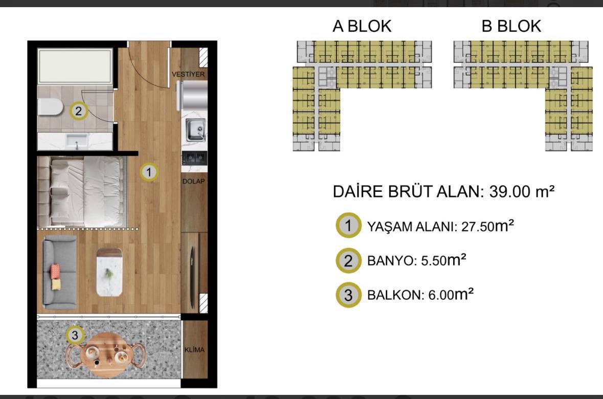 Flat in Mersin, Turkey, 39 m² - picture 9