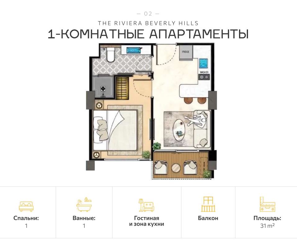 Apartment in Pattaya, Thailand, 28 m² - picture 11