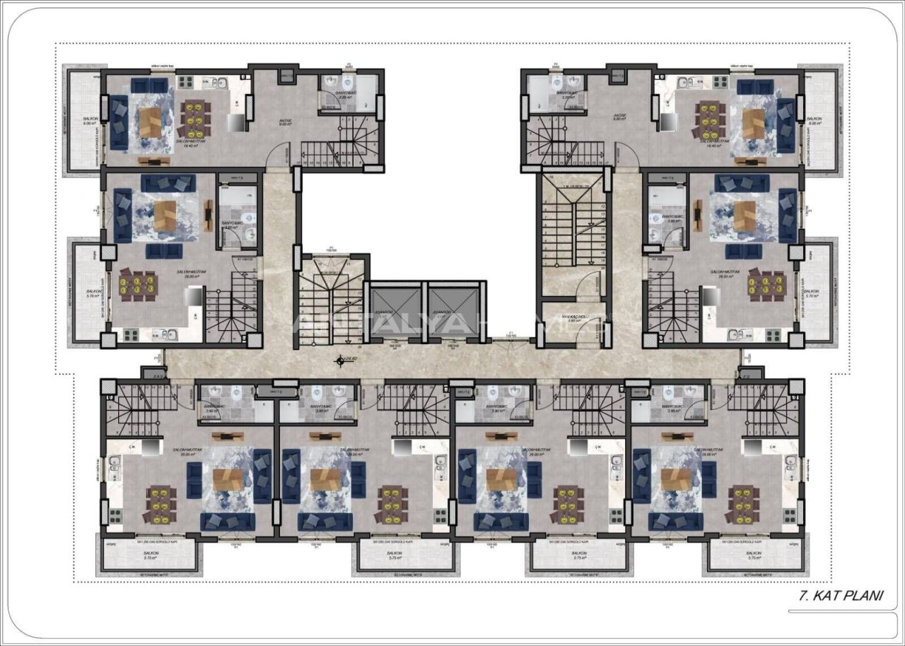 Appartamenti a Alanya, Turchia, 54 m² - foto 10