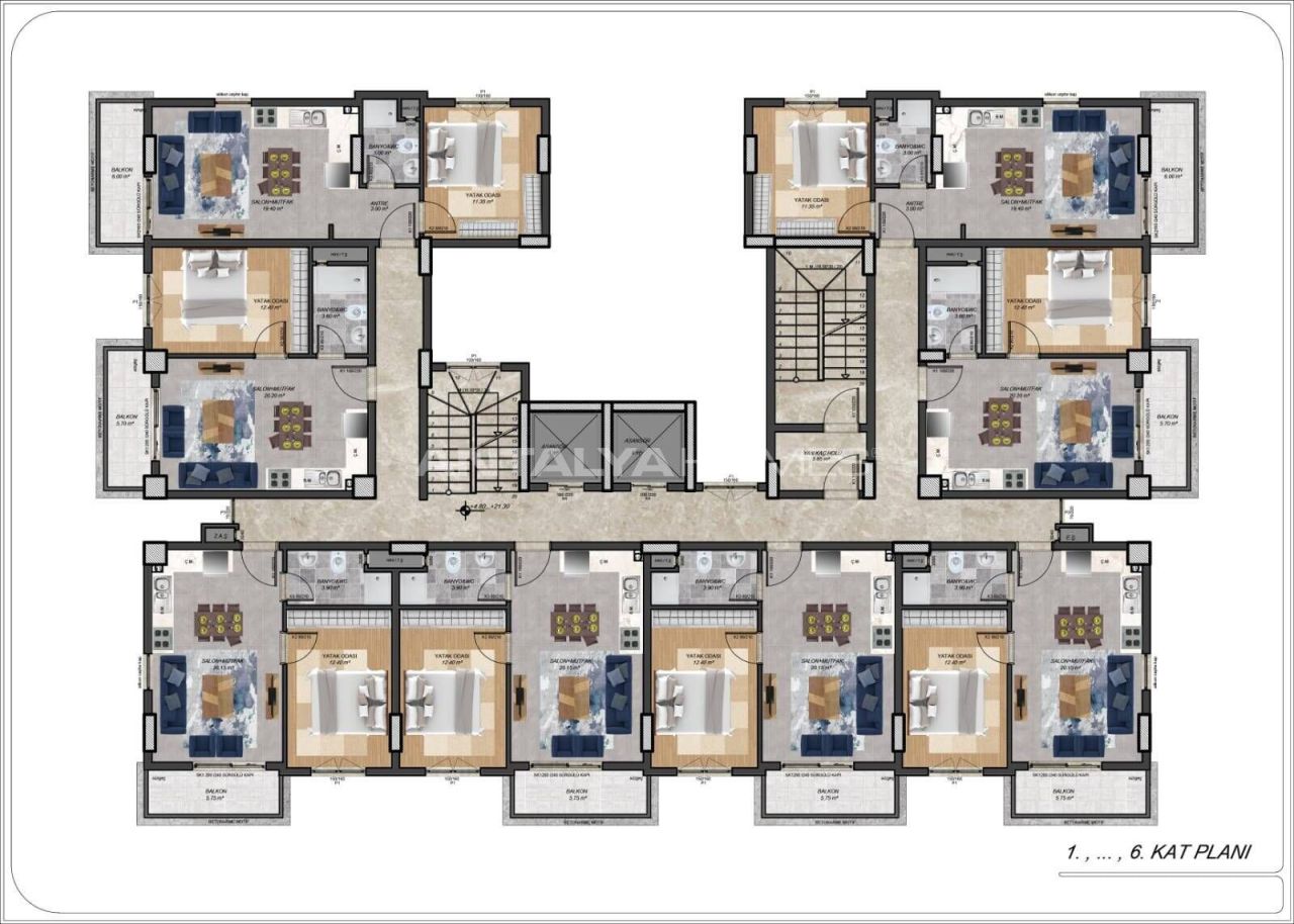 Appartamenti a Alanya, Turchia, 54 m² - foto 11