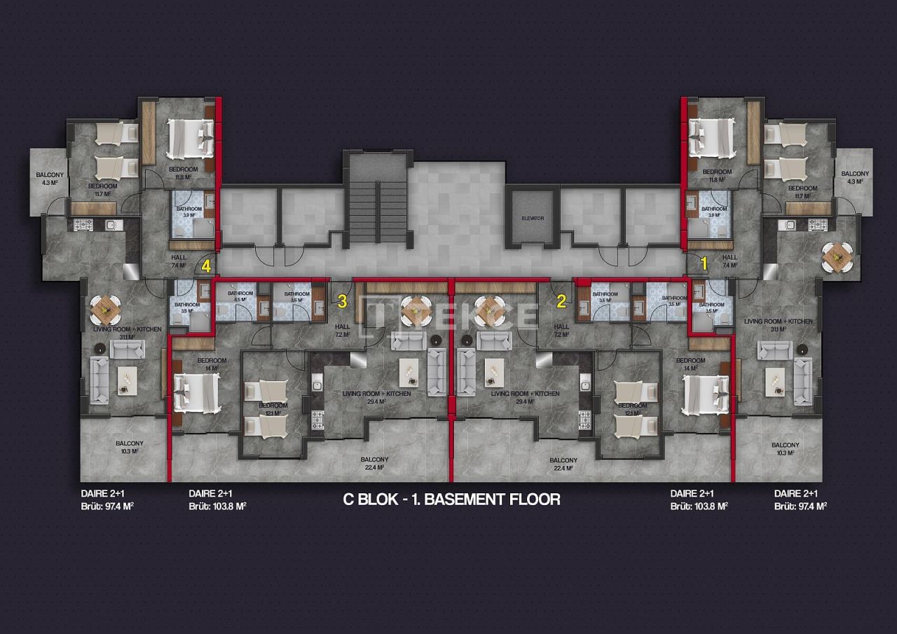 Apartment in Alanya, Türkei, 97 m² - Foto 18