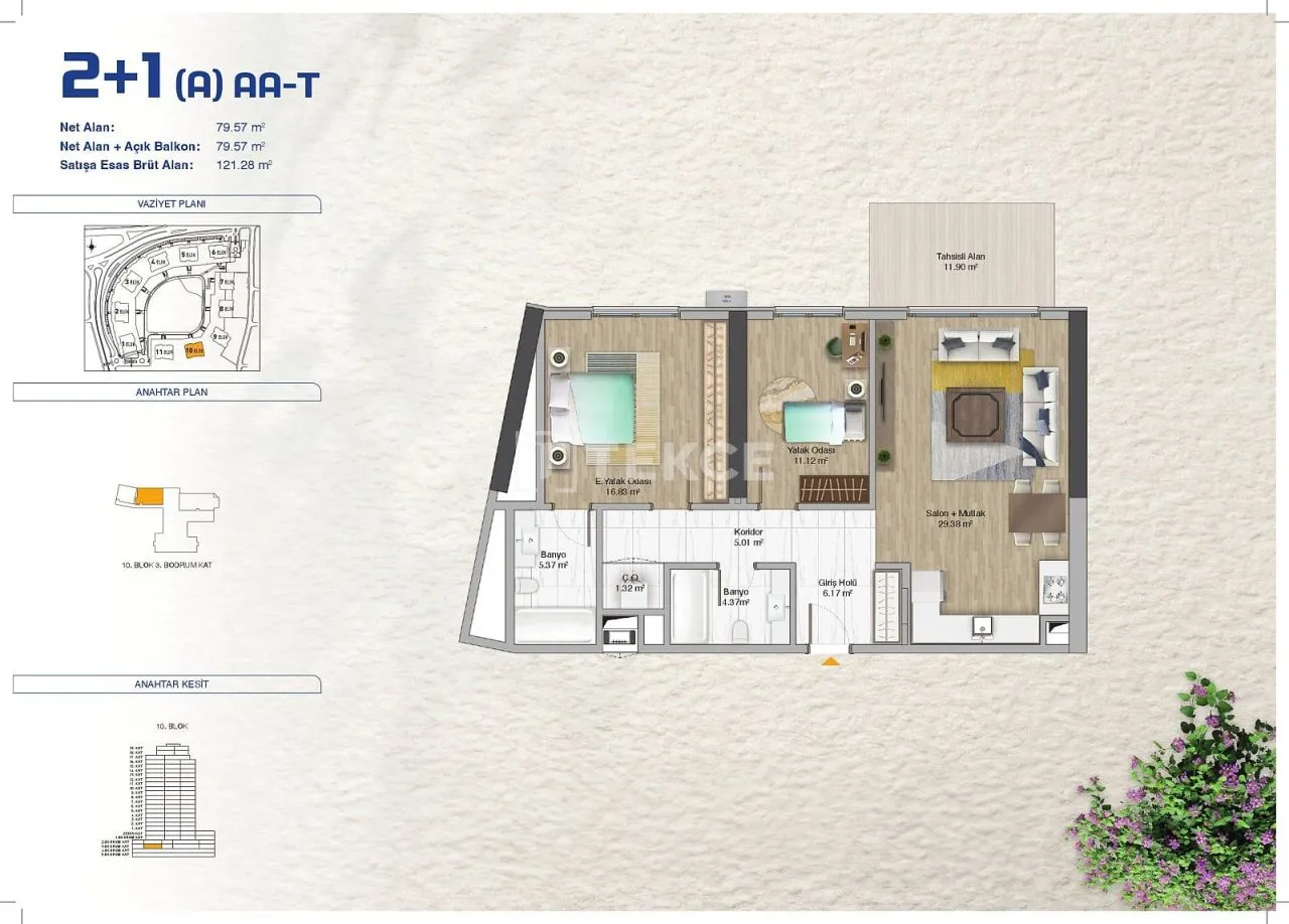 Apartment in Istanbul, Türkei, 99 m² - Foto 13