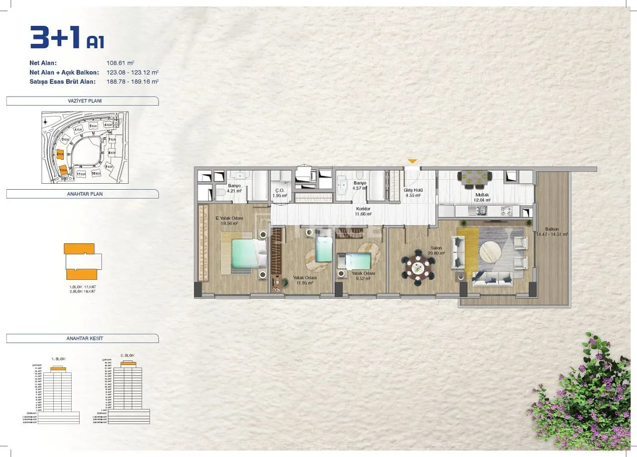 Apartment in Istanbul, Türkei, 99 m² - Foto 14