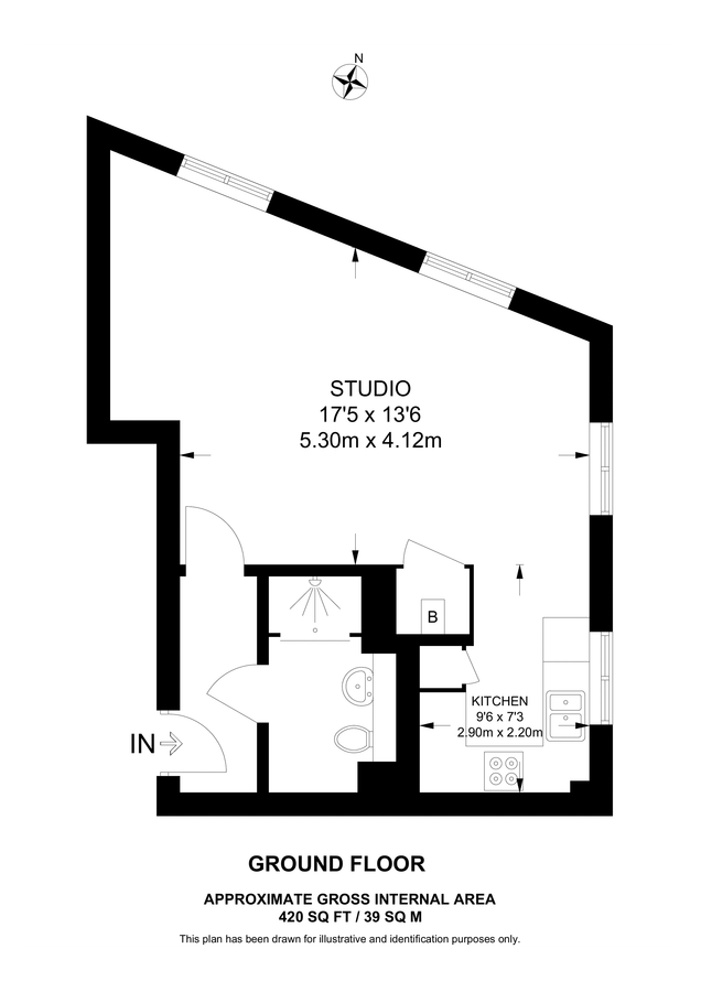 Wohnung in London, Großbritannien, 39 m² - Foto 9