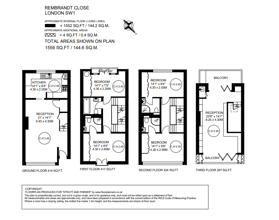 Wohnung in London, Großbritannien, 145 m² - Foto 15