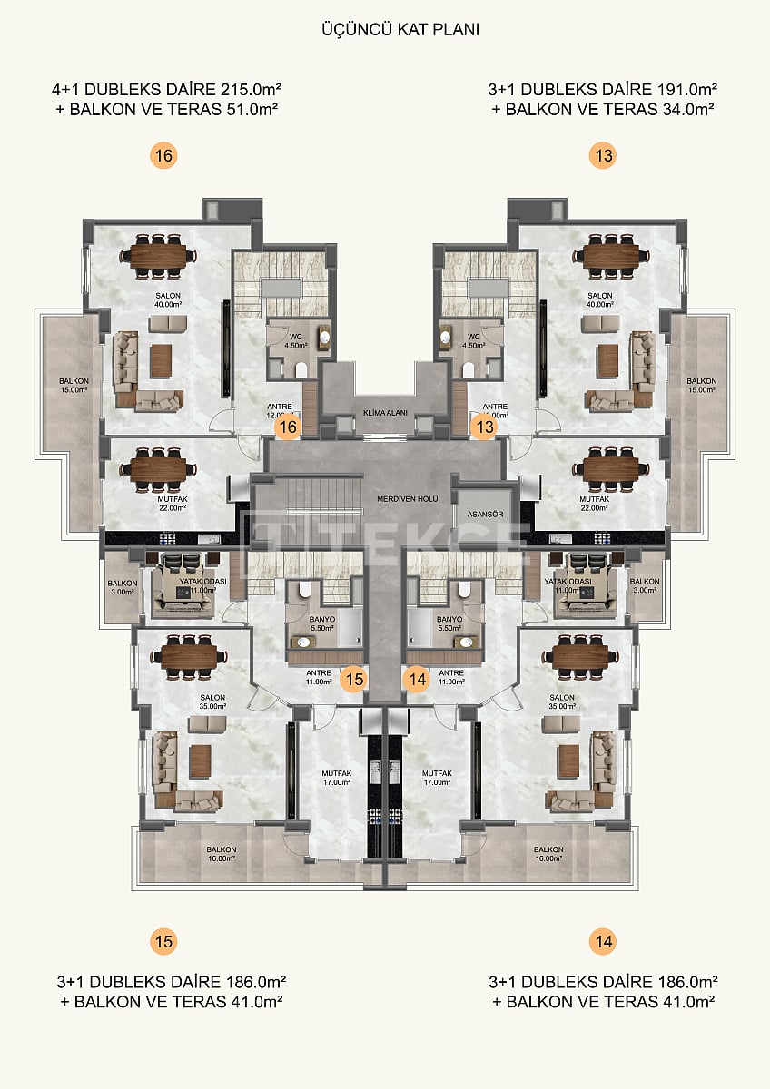 Penthouse à Alanya, Turquie, 260 m² - image 19