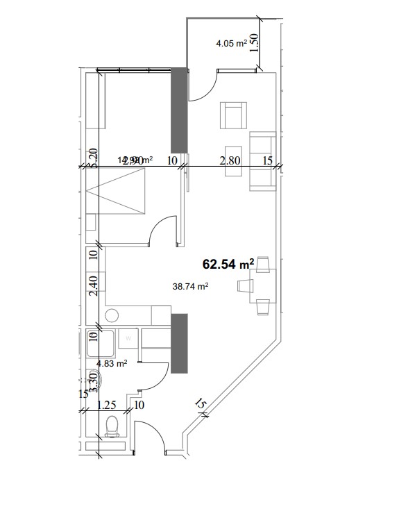 Appartamento a Batumi, Georgia, 62.54 m² - foto 3