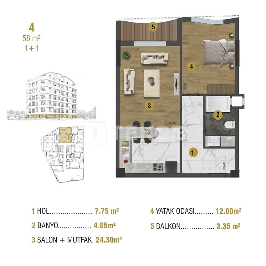 Appartamenti a Antalya, Turchia, 58 m² - foto 19