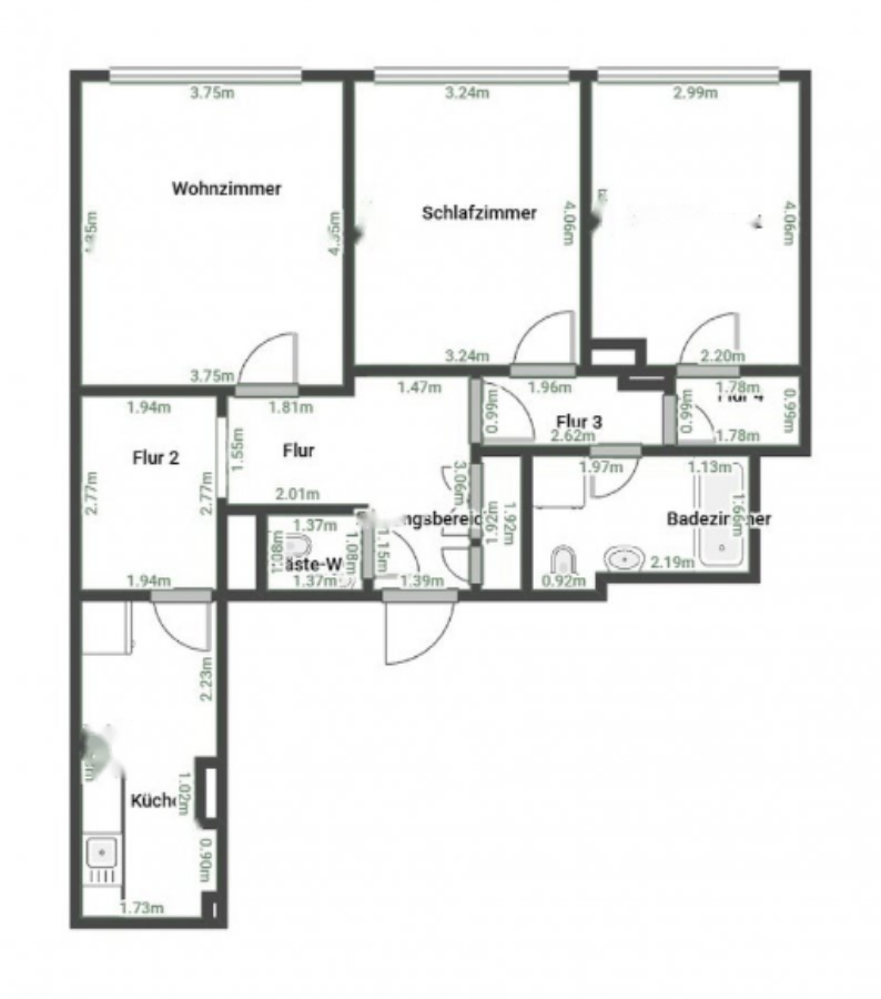 Flat in Luxembourg, Luxembourg, 75 m² - picture 2