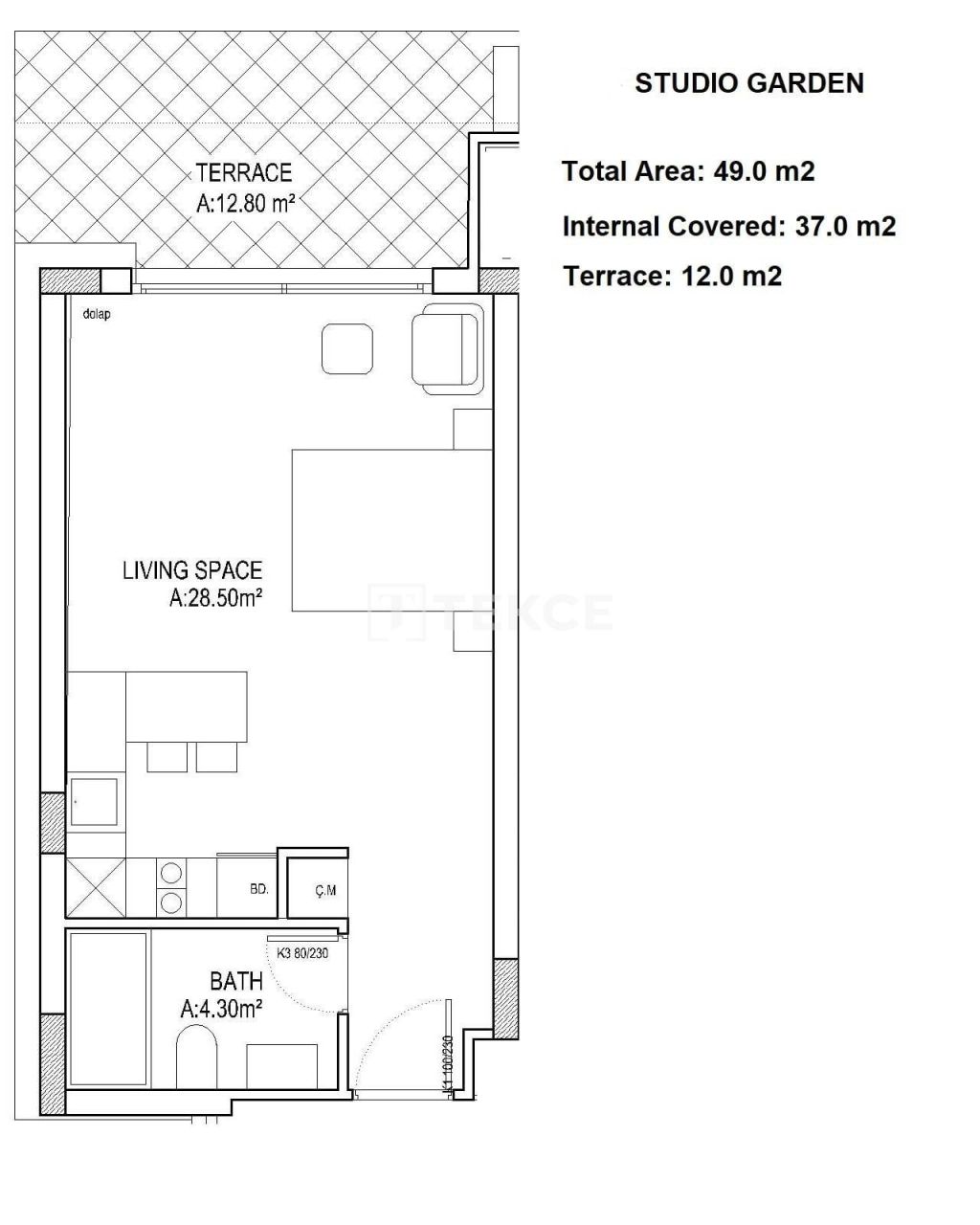 Ático en Gazimağusa, Chipre, 93 m² - imagen 14