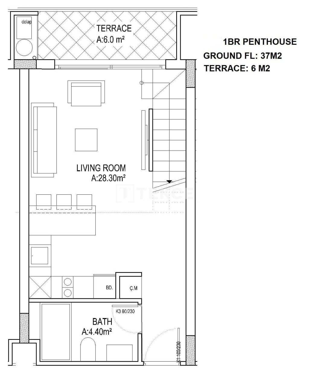 Ático en Gazimağusa, Chipre, 93 m² - imagen 15