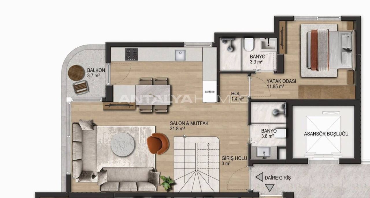 Appartamenti a Antalya, Turchia, 80 m² - foto 13