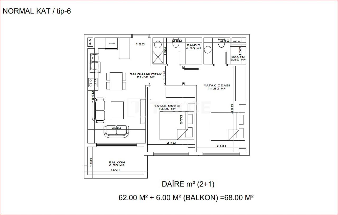 Appartamenti a Antalya, Turchia, 126 m² - foto 19