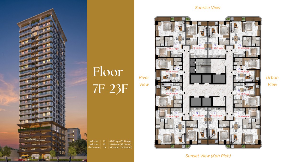 Appartamenti a Phnom Penh, Cambogia, 49 m² - foto 9