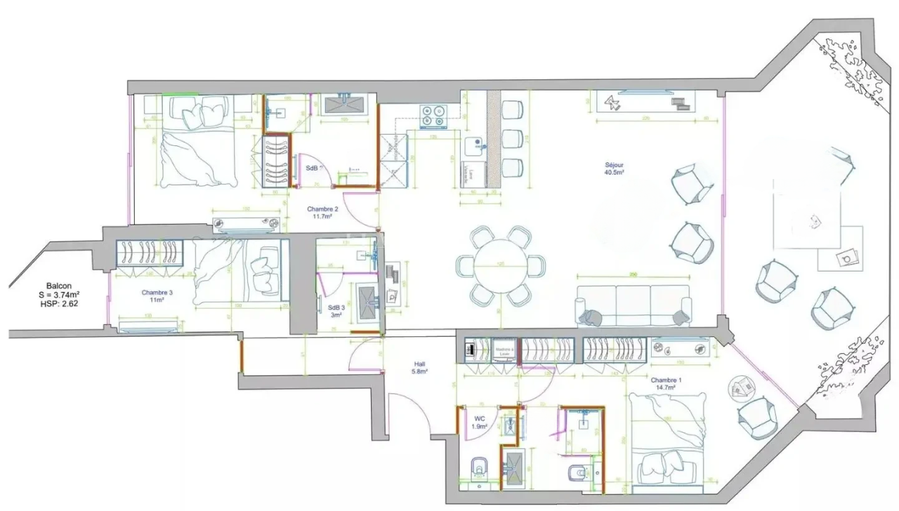 Appartamento a Cannes, Francia, 100 m² - foto 17
