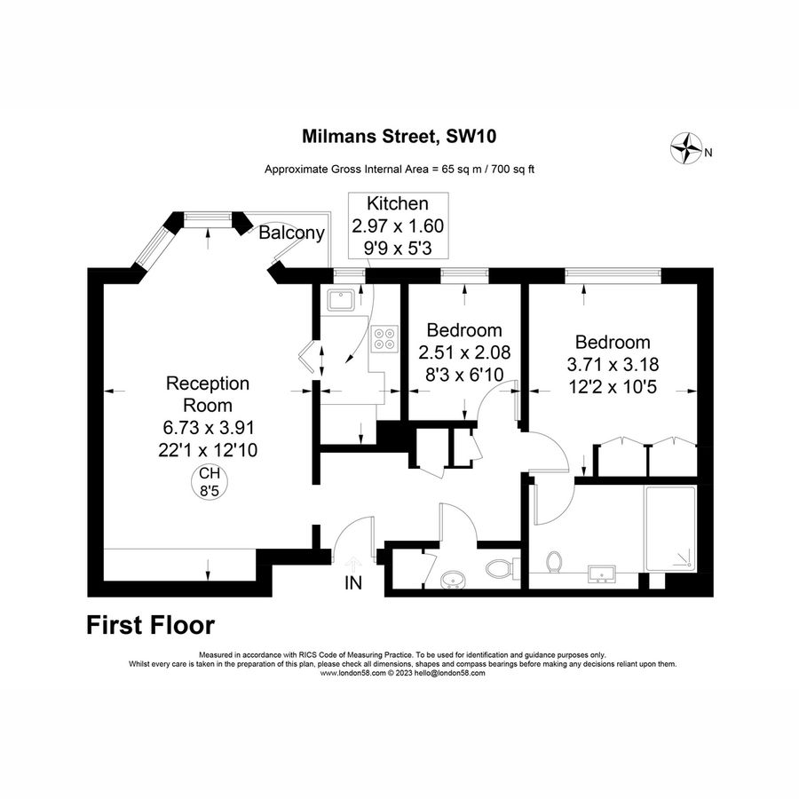 Wohnung in London, Großbritannien, 65 m² - Foto 13