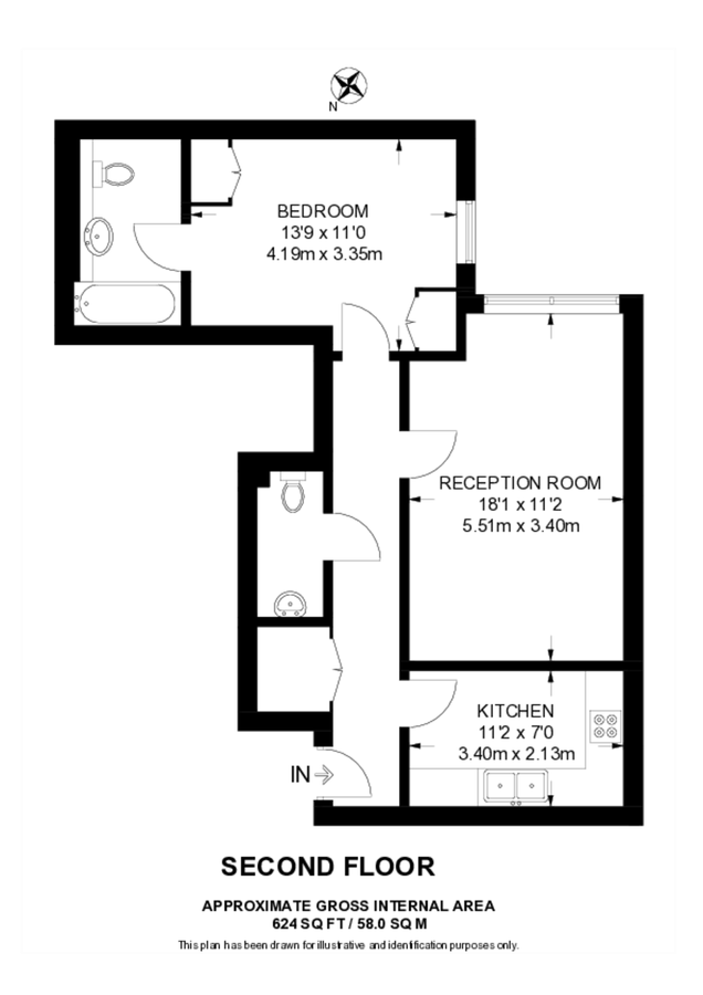 Wohnung in London, Großbritannien, 58 m² - Foto 14