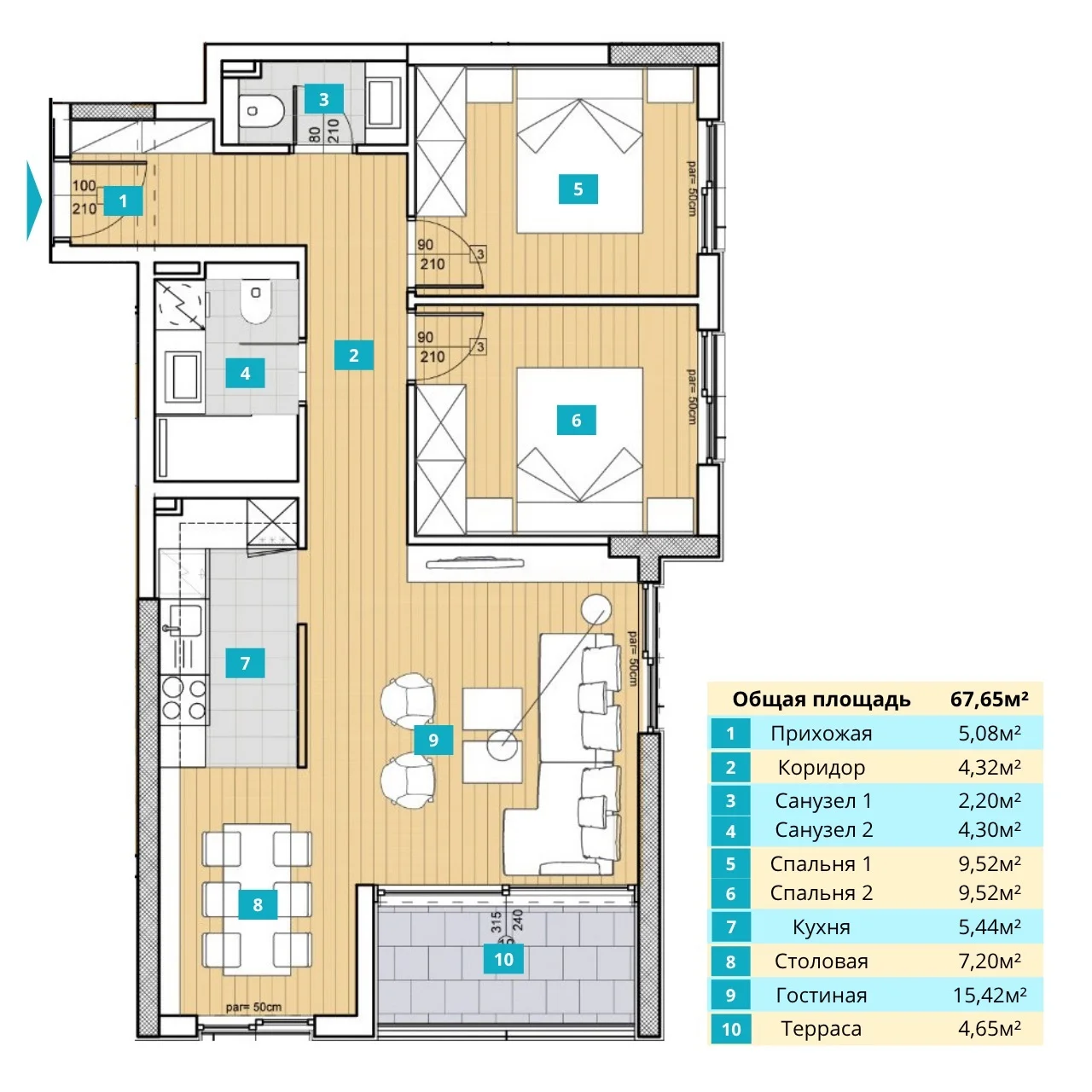Appartamento a Budva, Montenegro, 67 m² - foto 8