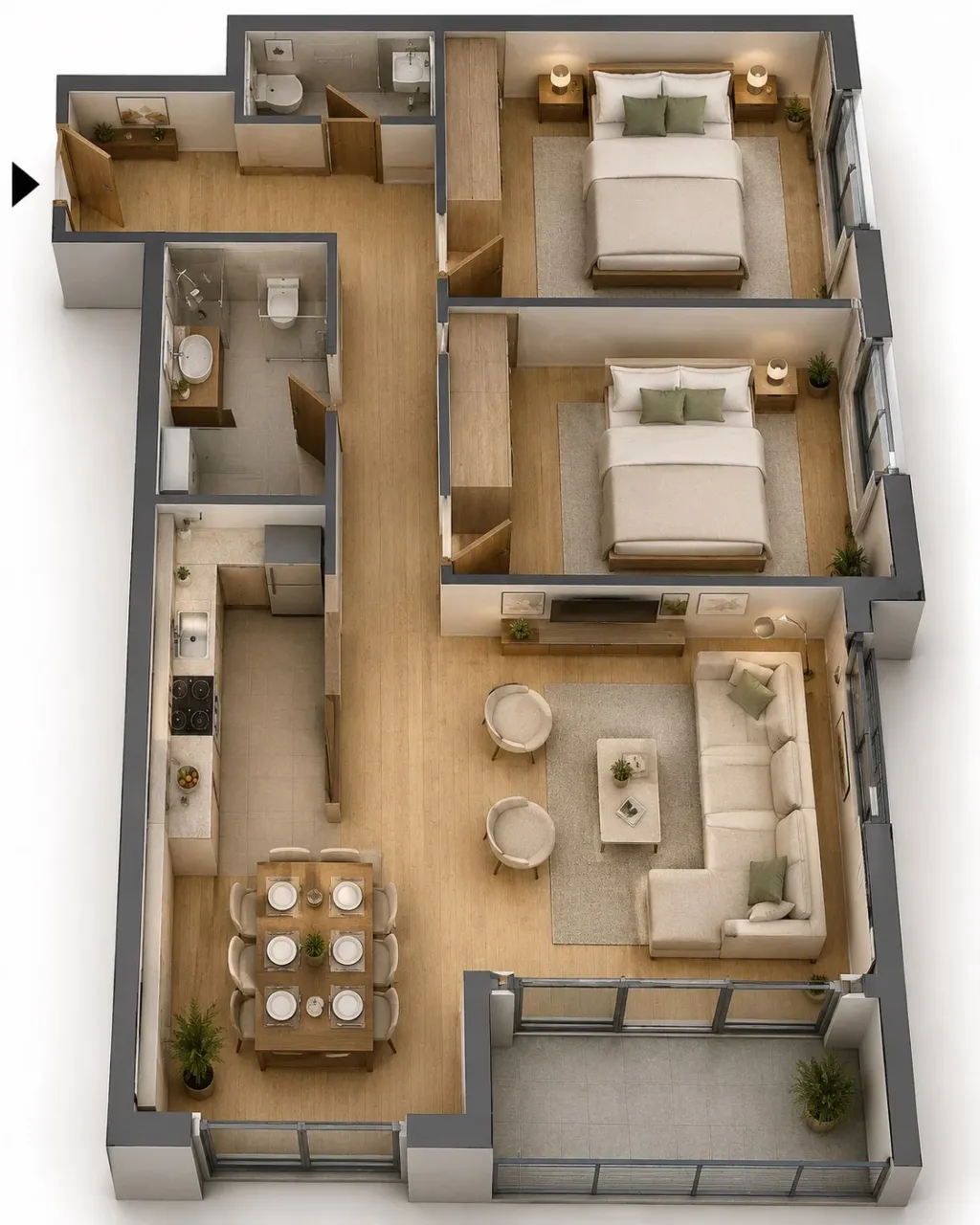 Appartamento a Budva, Montenegro, 67 m² - foto 9