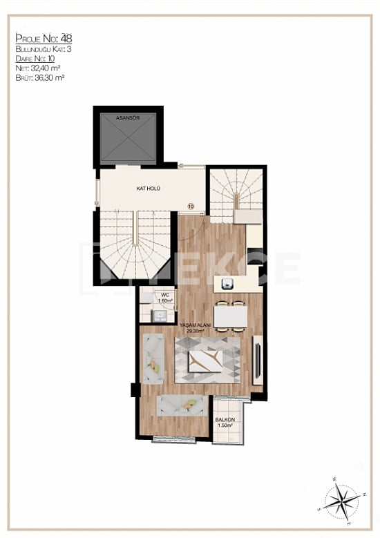 Appartamenti a Istanbul, Turchia, 46 m² - foto 15