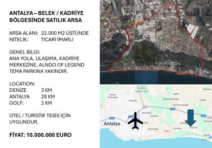 Grundstück für 10 000 000 euro in Belek, Türkei