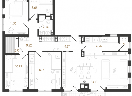 Piso para 461 404 euro en Belgrado, Serbia