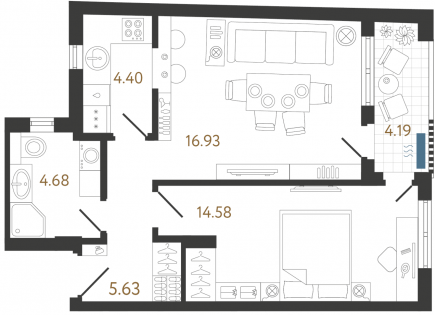 Apartment für 147 869 euro in Belgrad, Serbien