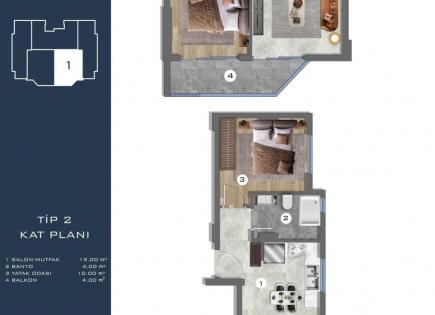 Wohnung für 55 000 euro in Mersin, Türkei