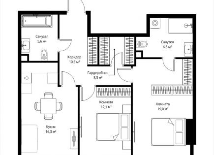 Appartamento per 1 150 439 euro a Mosca, Russia